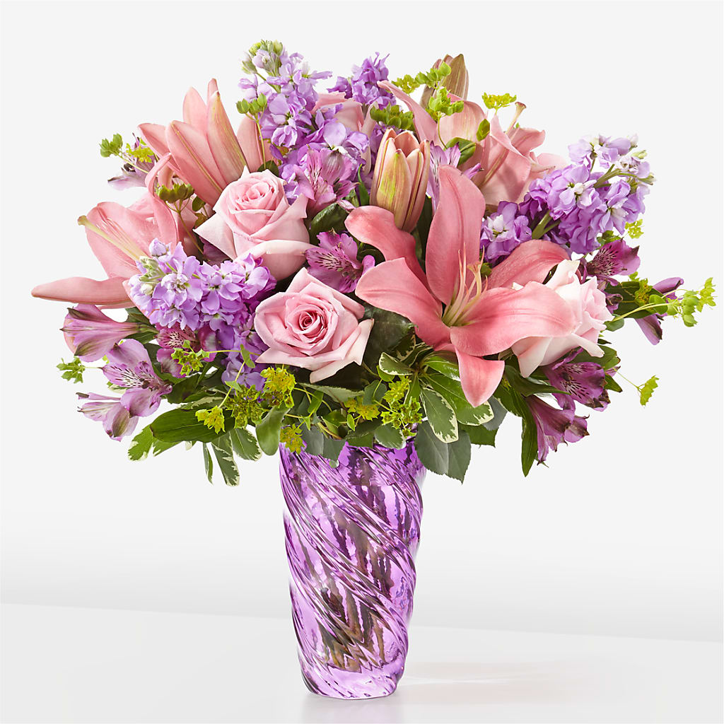 Precious Petals Bouquet with Luxe Swirl Vase – Acme, Malvern PA