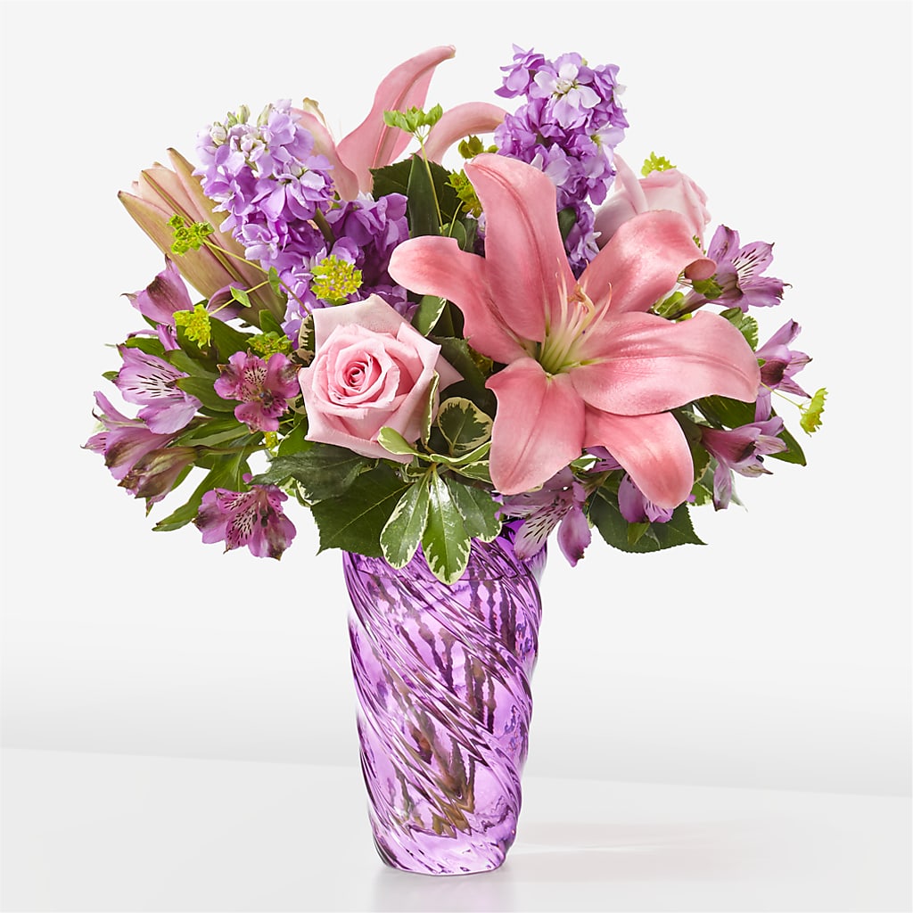 Precious Petals Bouquet with Luxe Swirl Vase – Acme, Malvern PA