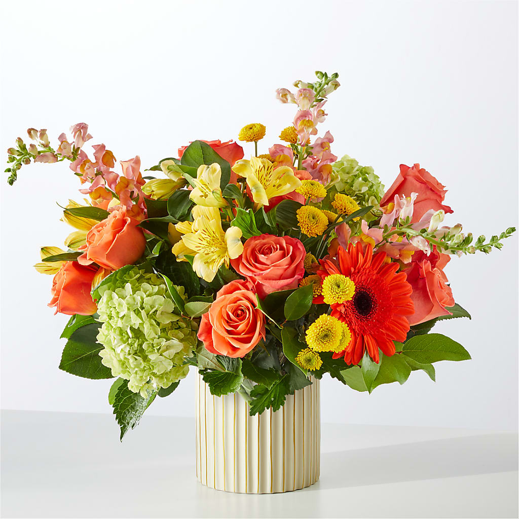 Autumn Sunshine Bouquet with Ivory Vase –  Acme, Malvern PA