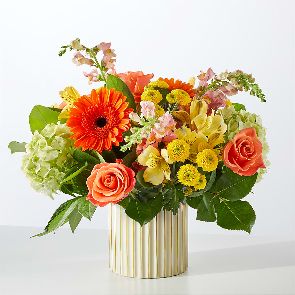 Autumn Sunshine Bouquet with Ivory Vase –  Acme, Malvern PA