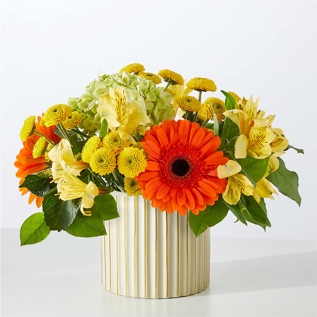Autumn Sunshine Bouquet with Ivory Vase –  Acme, Malvern PA